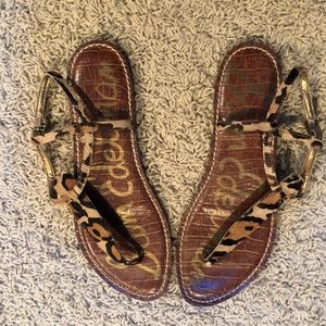 COPY - Sam Edelman Leopard T strap sandals.